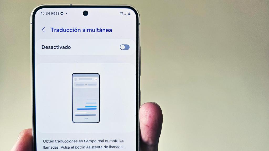 Imagen de traducción simultánea en el Galaxy S24 de Samsung