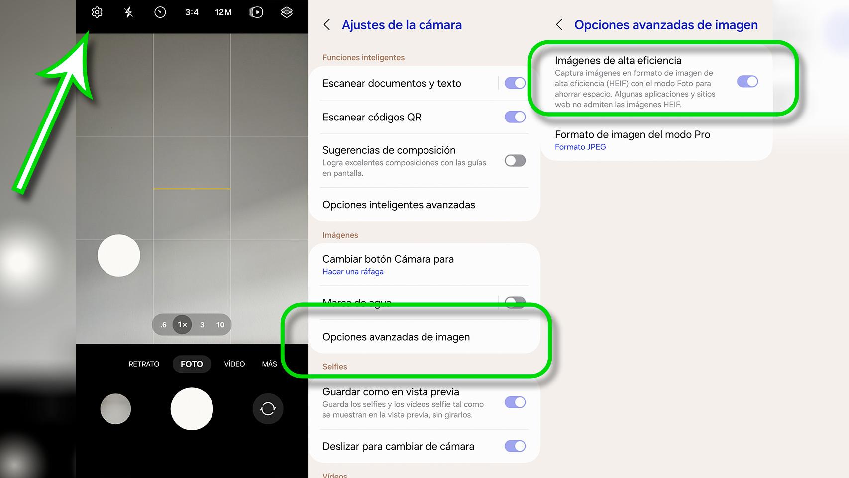 Así se configura la app de cámara en Android