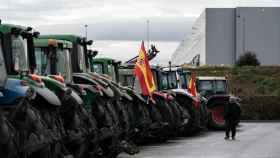 Decenas de tractores concentrados en Illescas (Toledo), a menos de 40 kilómetros de Madrid.