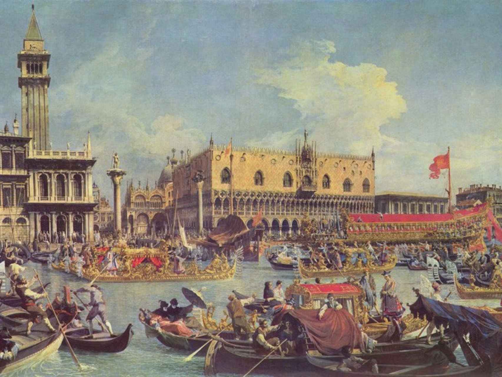 Cuadro de Venecia en carnaval del artista Canaletto (s.XVIII).