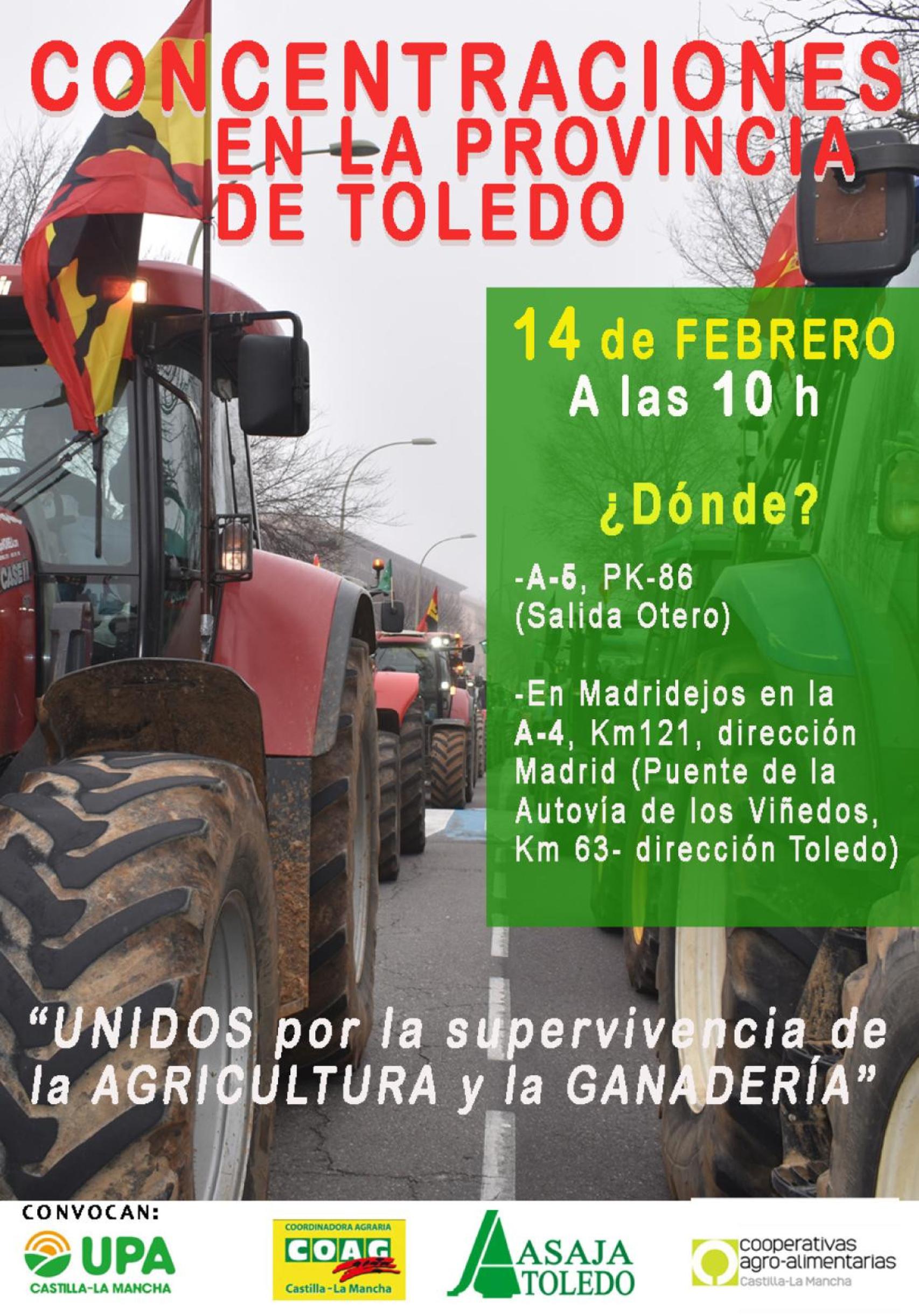 Cartel de la protesta en Toledo.