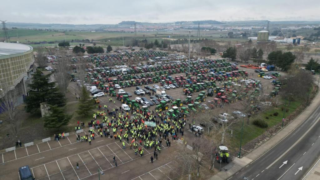 El parking del Estadio José Zorrilla desde donde ha comenzado la movilización