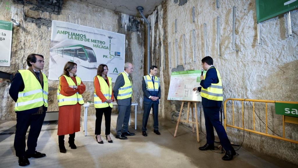 Acto de puesta de la primera piedra de la obra del Metro de Málaga al Civil.