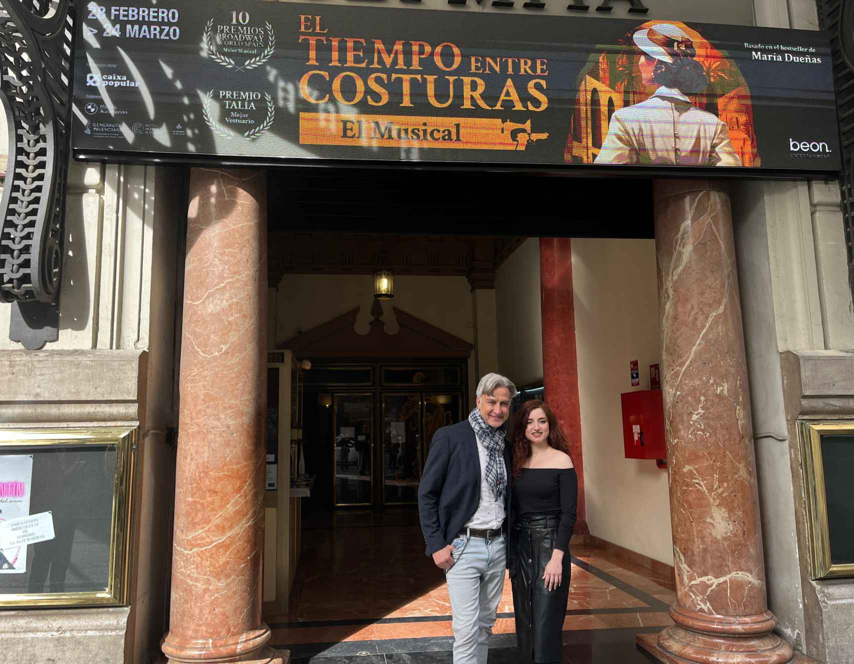 La actriz Alba Cuartero y el actor Alberto Vázquez en la presentación del musical en el teatro Olympia. Raquel Granell