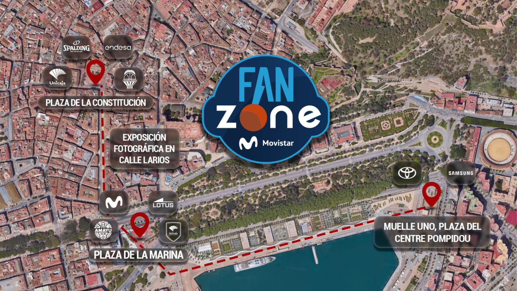 Mapa de la Fan Zone de la Copa del Rey de Málaga