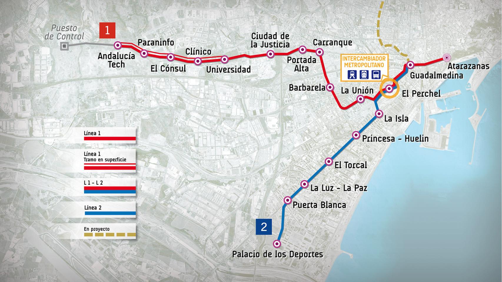 Mapa del Metro de Málaga