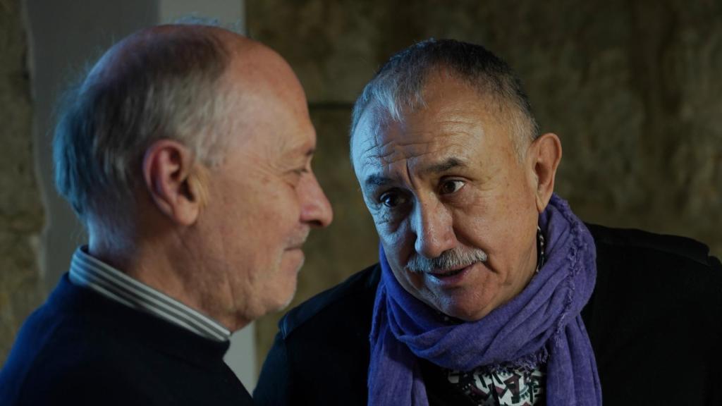 El secretario general de UGT, Pepe Álvarez, y el íder autonómico, Faustino Temprano