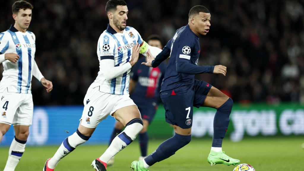 Mbappé, en acción ante la Real Sociedad.