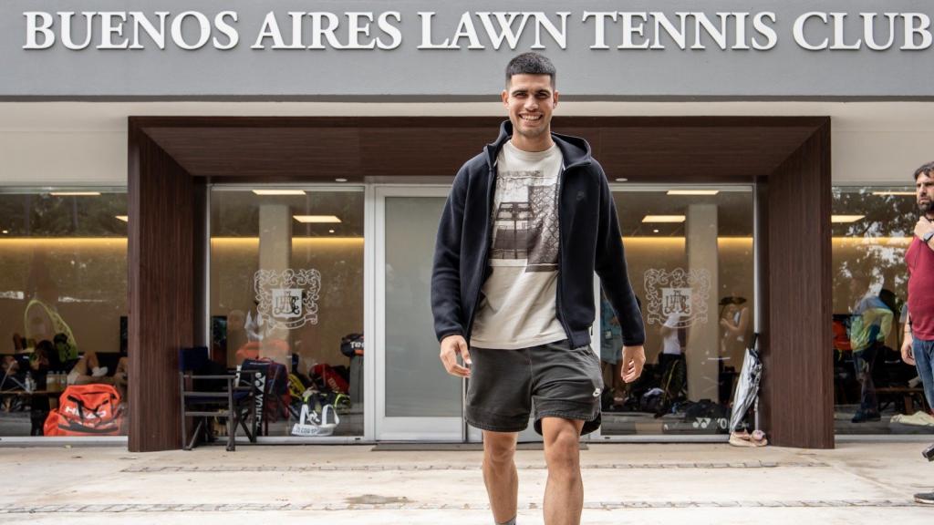Carlos Alcaraz, en el complejo del Argentina Open