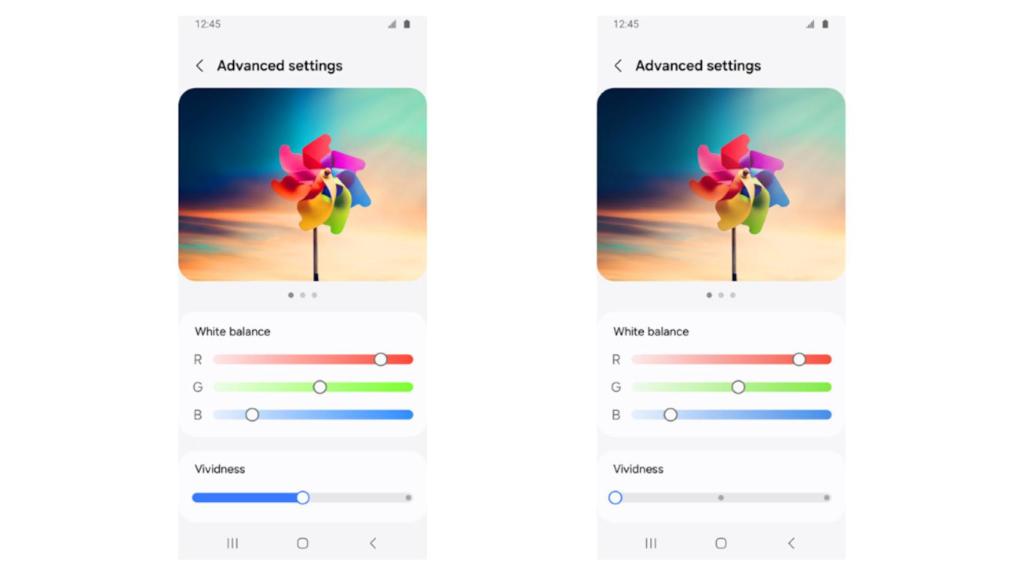 Nueva opción para cambiar la intensidad del color en los Galaxy S24