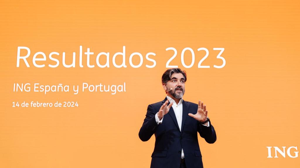 El CEO de ING España & Portugal, Ignacio Juliá, interviene durante la presentación de resultados de ING, en su sede de Madrid.