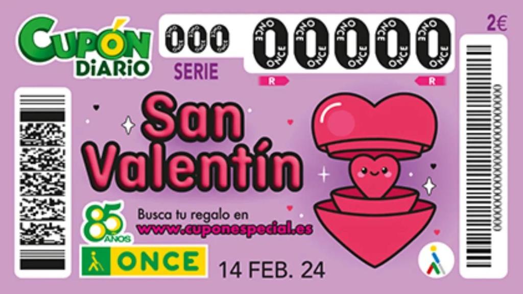 Sorteo Cupón Extra de San Valentín de la ONCE