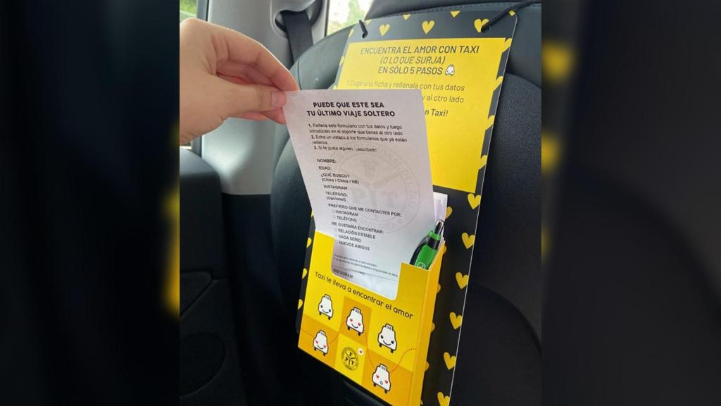 Formulario a bordo de un taxi.