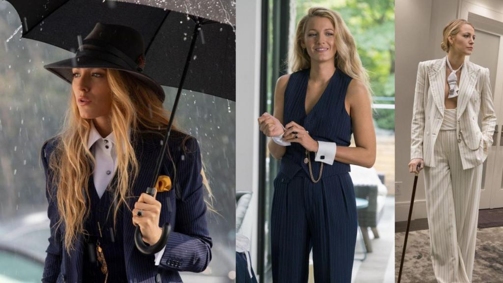 Blake Lively llevando trajes en Un Pequeño Favor.