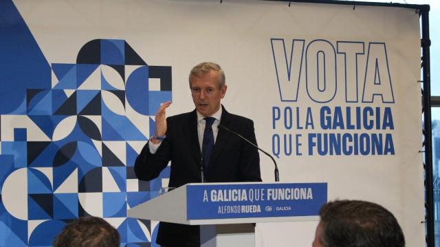 El presidente de la Xunta, Alfonso Rueda, durante el encuentro en A Coruña de este miércoles.