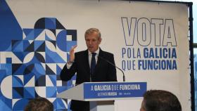 El presidente de la Xunta, Alfonso Rueda, durante el encuentro en A Coruña de este miércoles.
