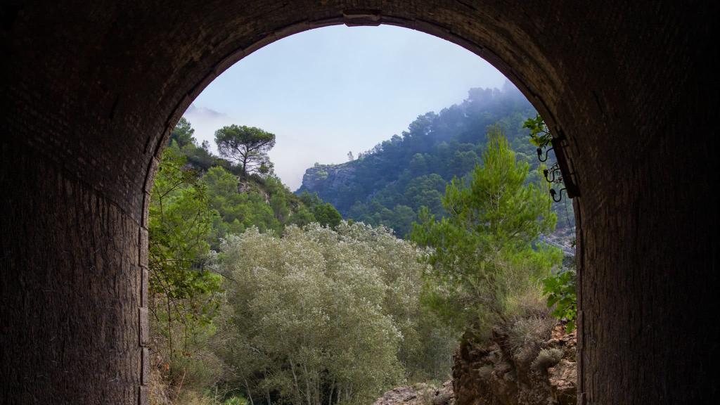 El recorrido pasando por debajo de un túnel.