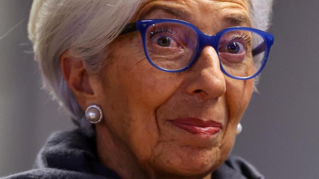 La presidenta del BCE, Christine Lagarde, tras una reunión de la institución celebrada en Fráncfort.