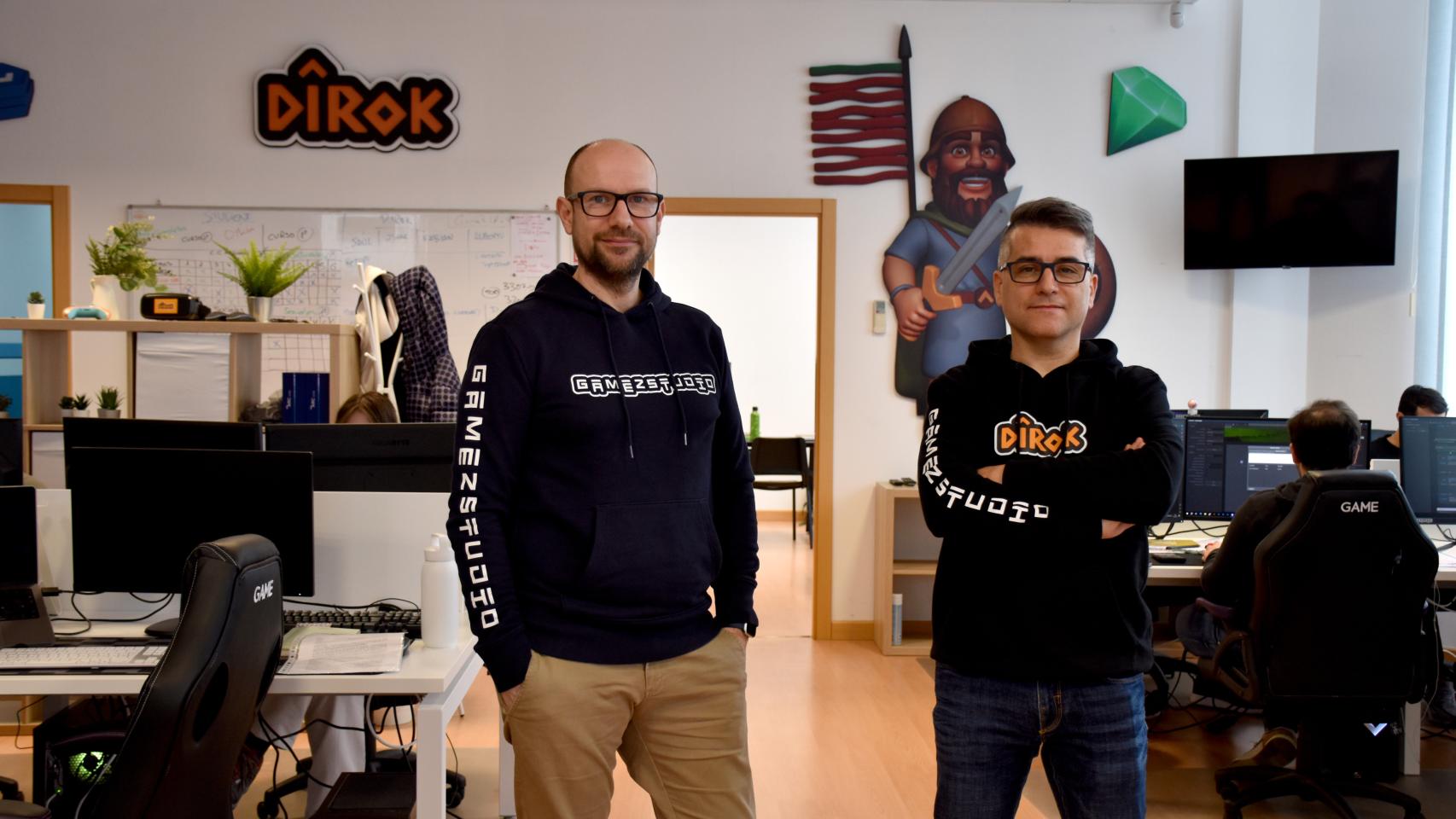 Iván Gómez y Jordi Mesa en las oficinas de Gamez Studio