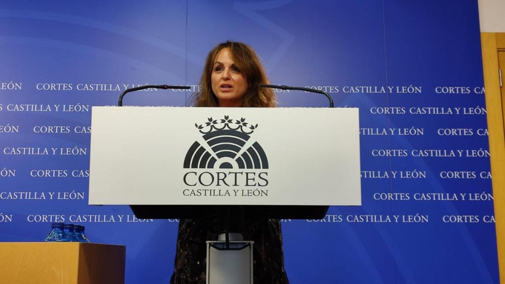 La viceportavoz socialista, Patricia Gómez Urbán, durante su rueda de prensa posterior a la Junta de Portavoces de este jueves.