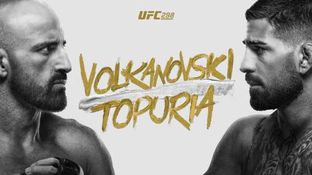 Cartel promocional de la pelea entre Alexander Volkanovski e Ilia Topuria en el UFC 298