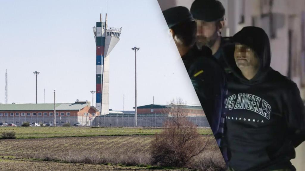La prisión de Estremera y Dilawar Hussein F.C., el asesino de Morata de Tajuña, en el momento de su detención.