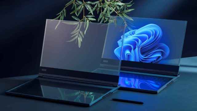 Concepto del portátil transparente de Lenovo.