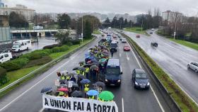 Protesta de ganaderos y agricultores en A Coruña