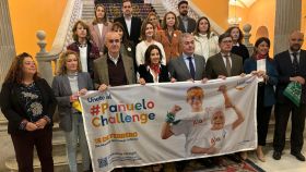 Todos los grupos del Ayuntamiento de Sevilla posan por el Pañuelo Challenge.