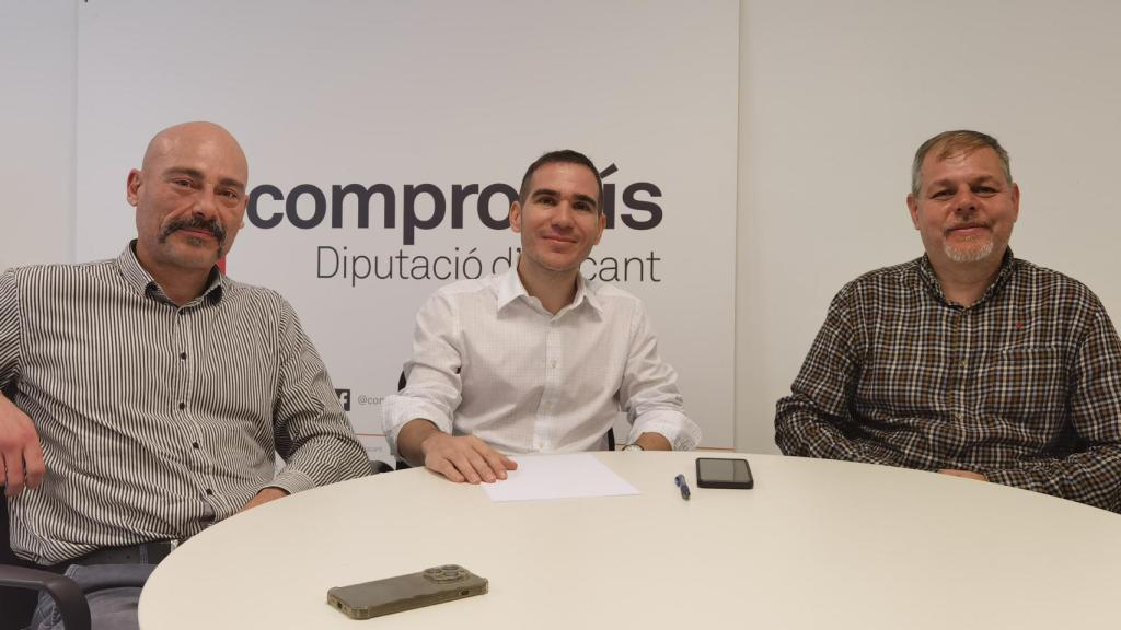 Txema Guijarro, Ximo Perles y Víctor Domínguez en la presentación de este viernes.