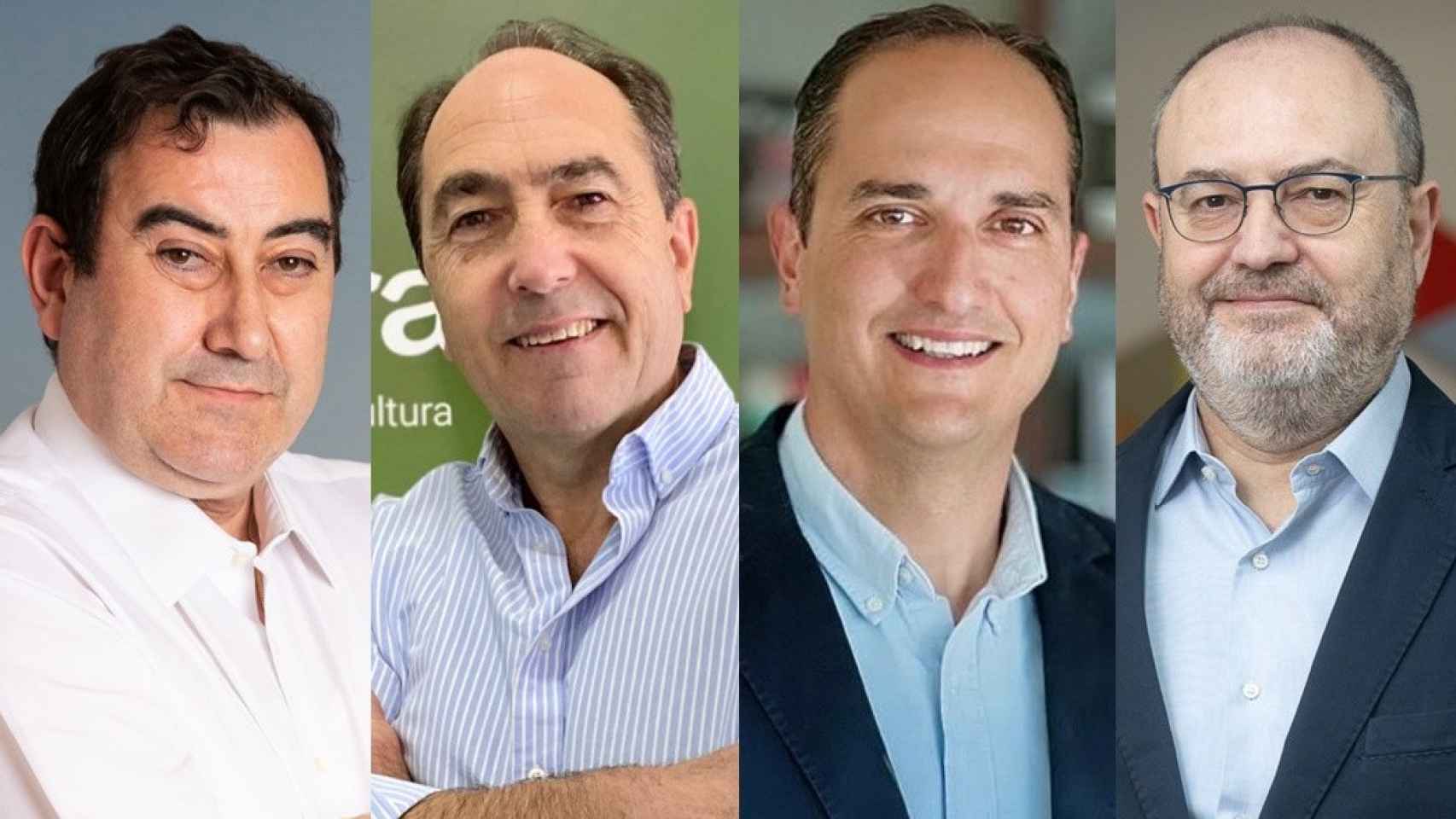 De izquierda a derecha: Pedro Peleato, CEO de Seipasa; Luis Lombana, CEO de Fiscosterra; Javier Lucas, gerente de Lucas Biotech, y José Luis Cabañero, CEO de Eatable Adventures.