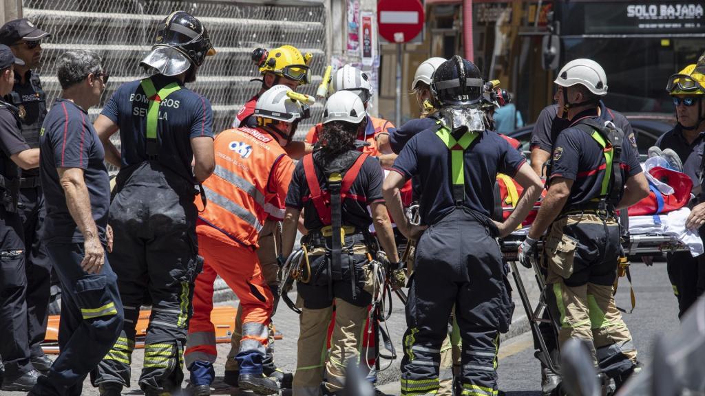 Rescate de un trabajador tras un accidente laboral.