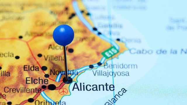 La provincia de Alicante en un mapa de España.
