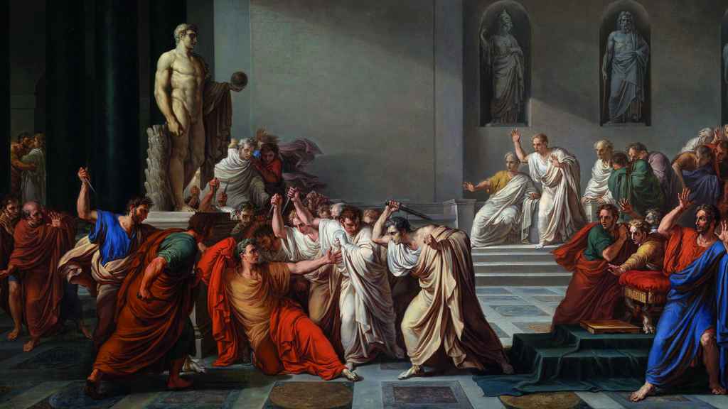Vincenzo Camuccini: 'La muerte de Julio César', 1804-1805. Galería Nacional de Arte Moderno de Roma