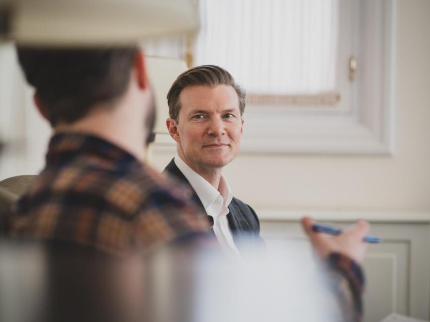 Johan Norberg, durante la entrevista.