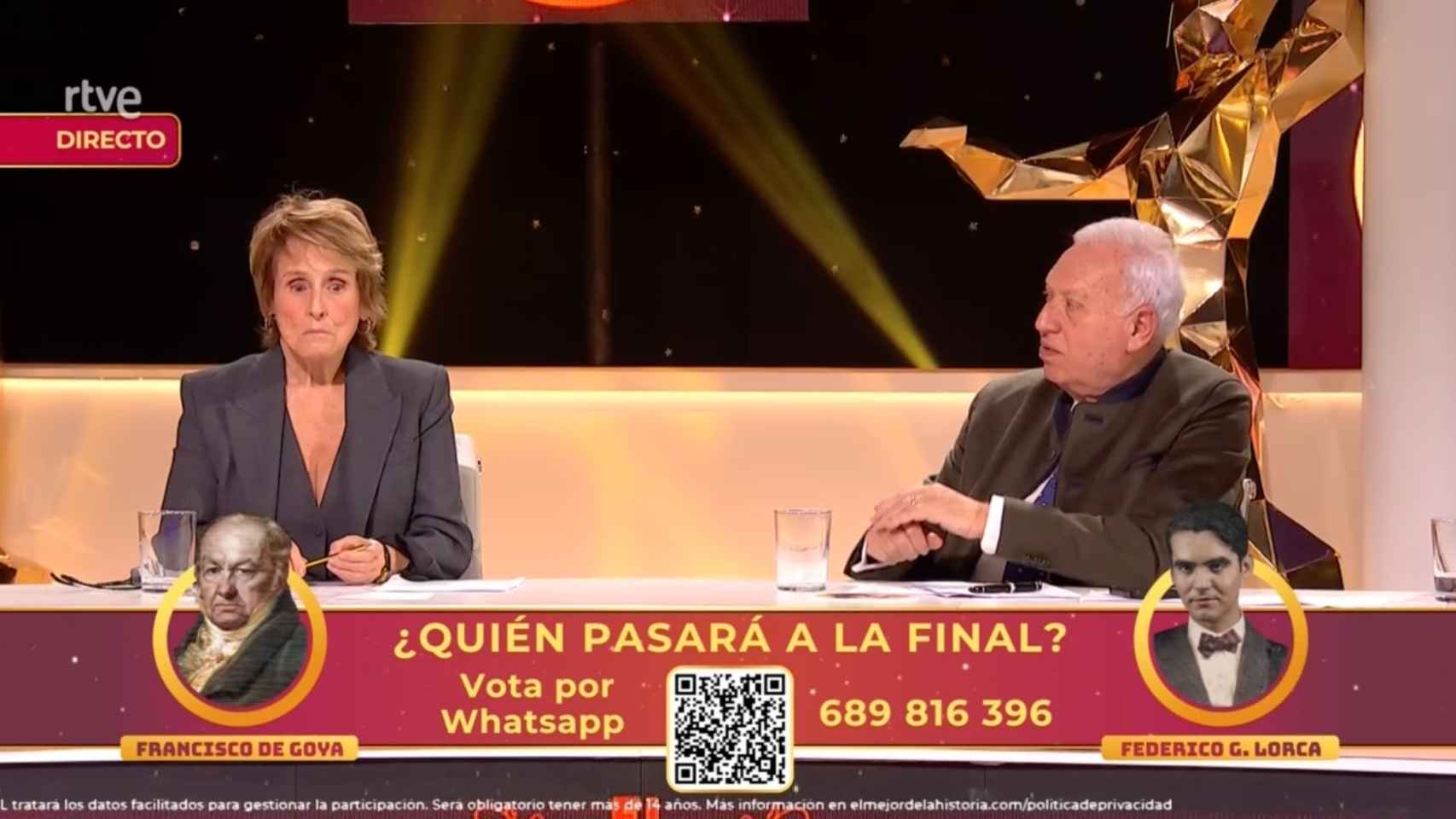 Mercedes Milá y José Manuel García-Margallo en 'El mejor de la historia'.