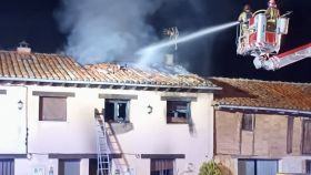Incendio de una casa en Nafría de Ucero