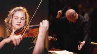 El maestro italiano Gianandrea Noseda dirige a la violinista Hilary Hahn en el Auditorio Nacional