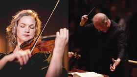 La violinista Hilary Hahn y el maestro italiano Gianandrea Noseda