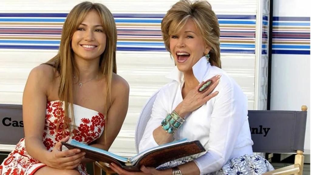 Jane Fonda junto a Jennifer Lopez en 'La madre del novio'.