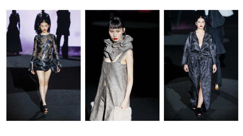 Modelos para Fely Campo en el desfile de la Mercedes Benz Fashion Week.