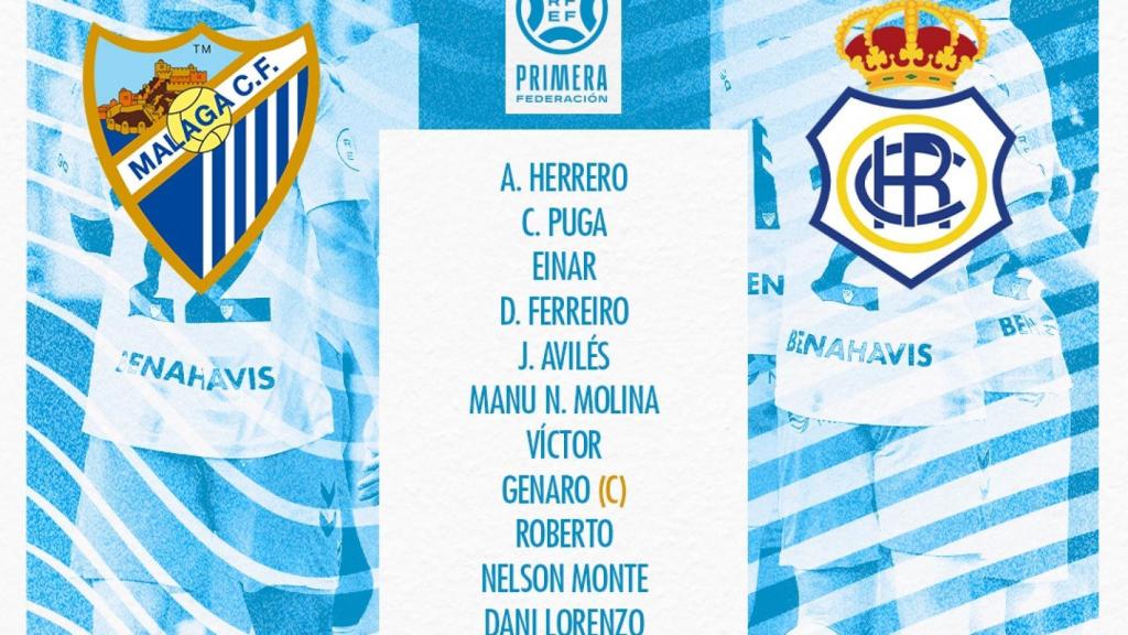 Las alineaciones del Málaga CF vs. Recre: Pellicer mete mano otra vez en el once