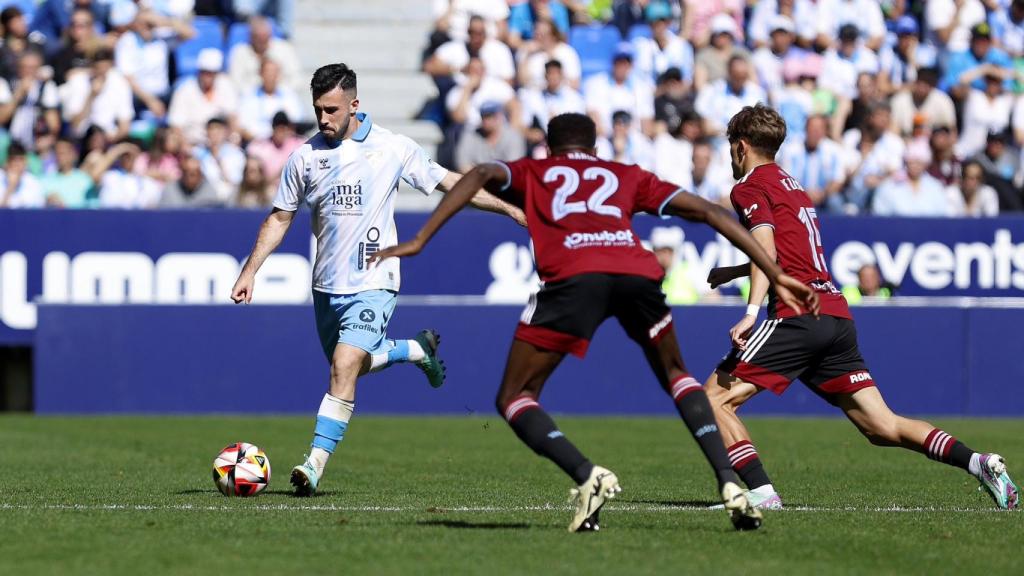 Carlos Puga durante el Málaga vs. Recreativo de Huelva