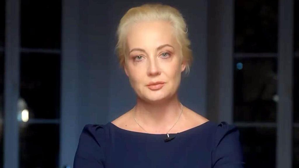 Yulia Naválnaya, novia de Alexéi Navalny, este lunes en un vídeo.