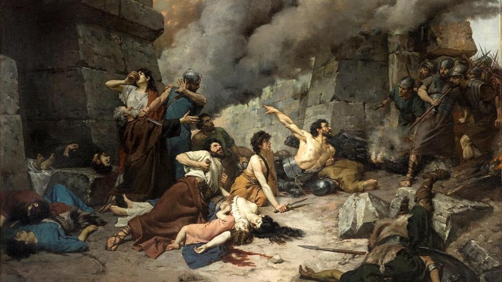 El último día de Numancia según el pincel de Alejo Vera Estaca. 1881