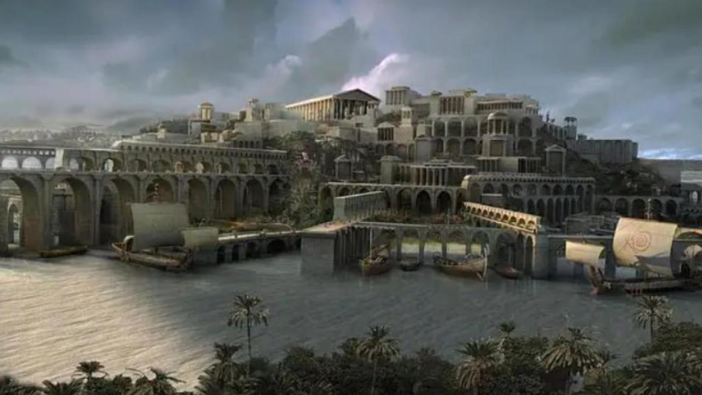 Recreación de la Atlántida en la película 'Finding Atlantis'.