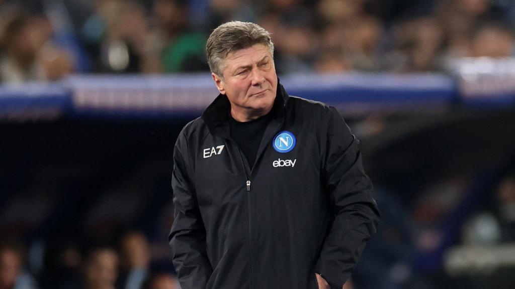 Walter Mazzarri, durante un partido con el Nápoles