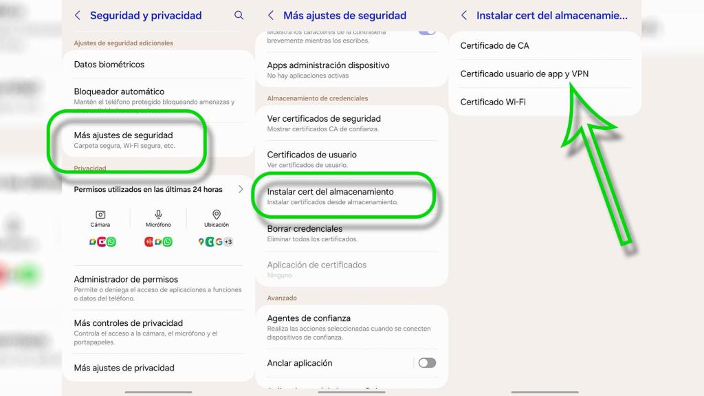 Así se instala el certificado digital en un móvil Samsung Galaxy