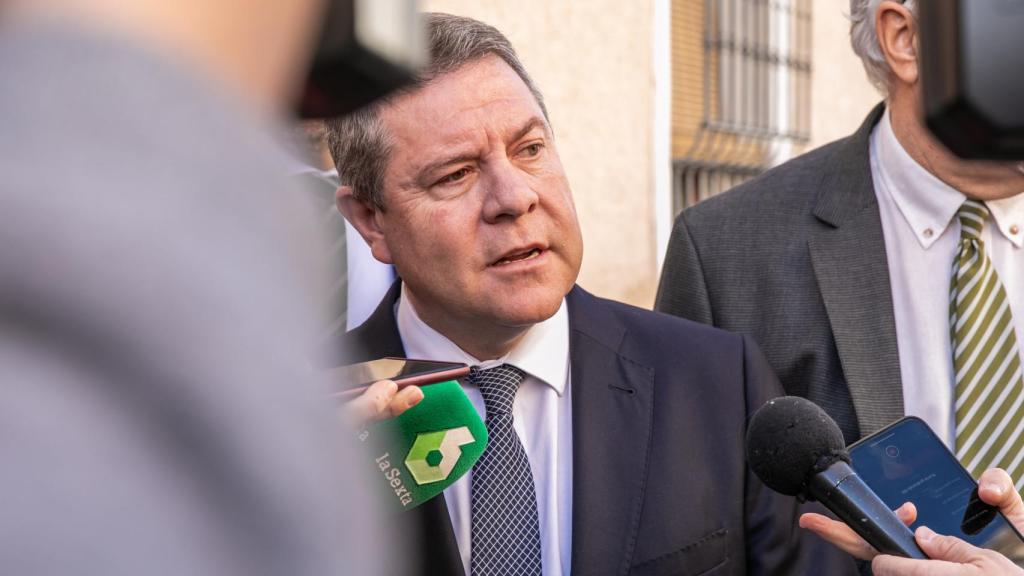 Emiliano García-Page, este lunes en Manzanares (Ciudad Real).