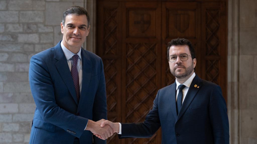 Pere Aragonès y Pedro Sánchez.